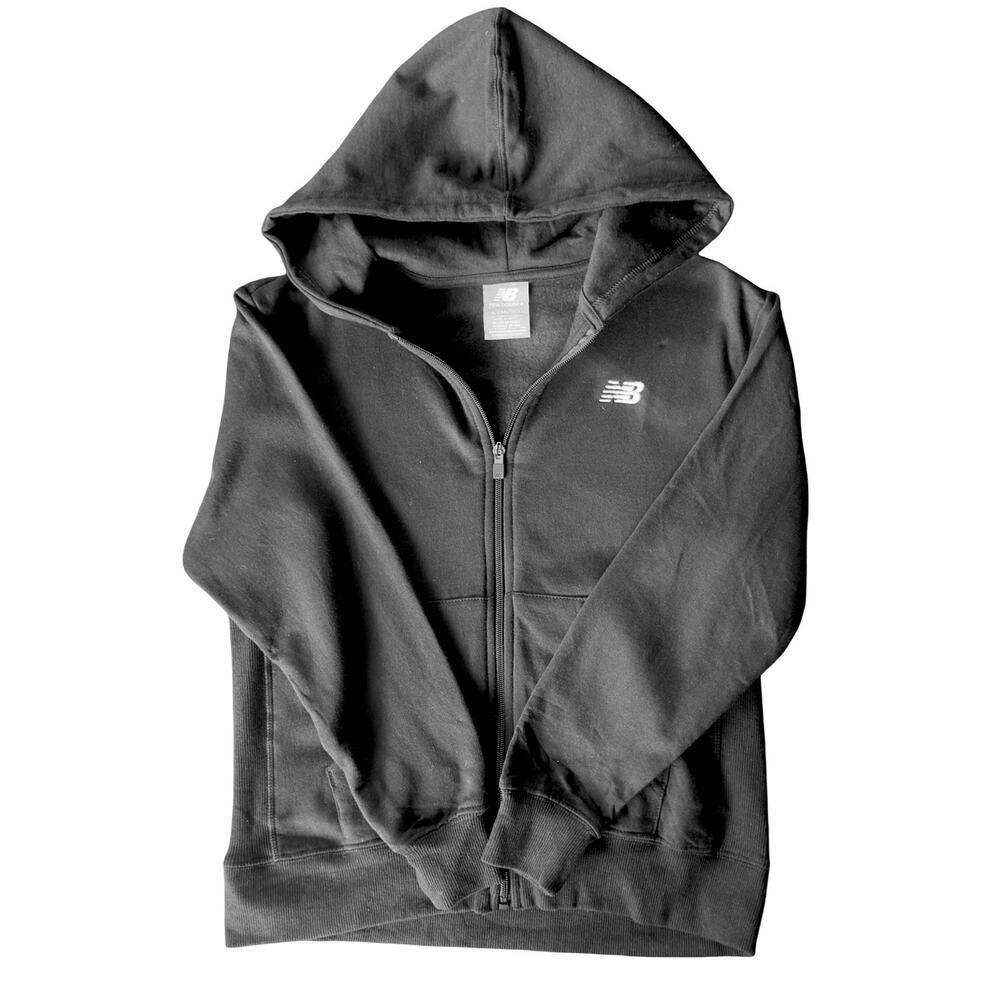 New Balance Youth Full Zip Hoodie Black Fleece Sweatshirt Large 14/16 NWOT